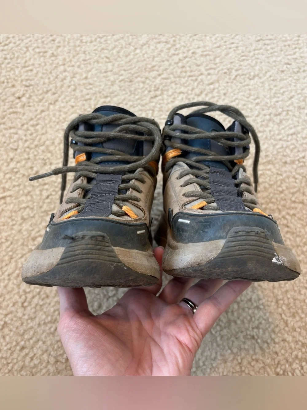 Zara Kids Outdoor Hiking Boots - Gray with Orange Accents Size 1
